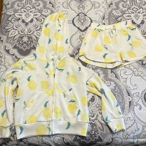 Jessica Simpson girls Lemon zip up sweater short set size 5/6